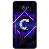 Samsung Galaxy Note 5 HD Baskılı Kılıf + 9D Tam Ekran Koruyucu - Dark Neon Yaprak C Harfi