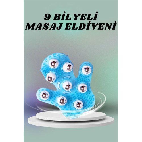 9 Bilyeli El Şeklinde Omuz Bacak Masaj Aleti Masaj Eldiveni Giyilebilir Plastik Vücut Sıkılaştırıcı