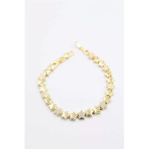 Taşlı Yıldız Bileklik - Altın