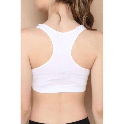 Elite Life Geniş Askılı Kadın Destekli Sporcu Büstiyer Beyaz Sütyen 777