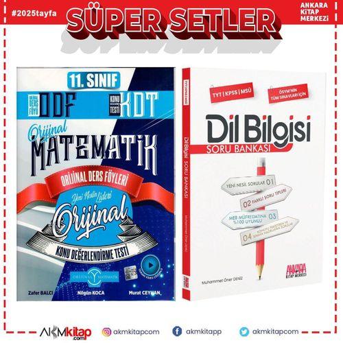Orijinal Yayınları 11. Sınıf Matematik ODF KDT Seti ve AKM Dil Bilgisi Soru Bankası Seti 2 Kitap