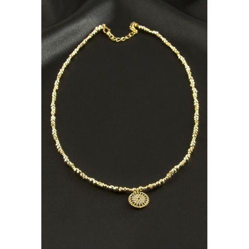 Nazar Zirkon Taşlı Metal Boncuklu Kolye