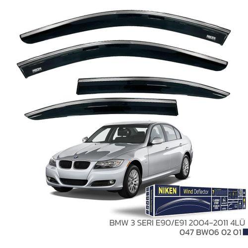 BMW 3 Serisi E90/E91 2004-2011 - Kromlu Cam Rüzgarlığı 4Lü Parça