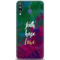 Samsung Galaxy M30 Kılıf HD Baskılı Kılıf - Faith Hope Love + Tam Ekran Koruyucu