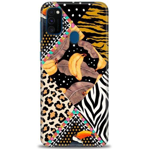 Samsung Galaxy M30S Kılıf HD Baskılı Kılıf - Muz Papağan + Tam Ekran Koruyucu
