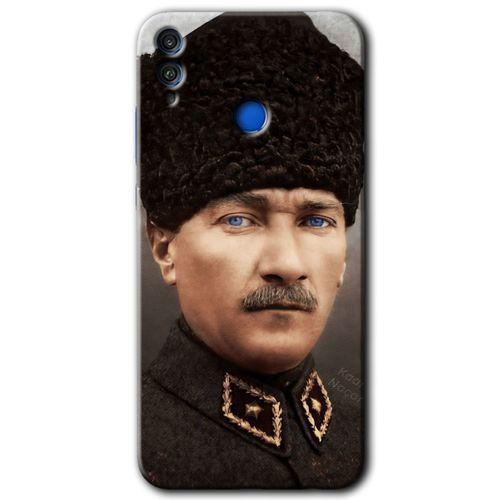 Honor 8x HD Baskılı Kılıf + 9D Tam Ekran Koruyucu - Başkomutan Atatürk