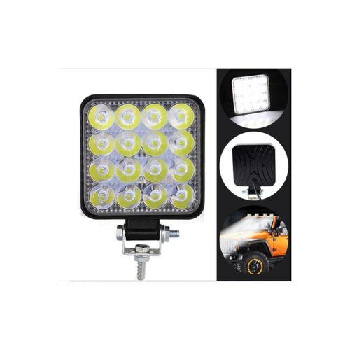 Off Road Sis Gündüz Farı Çalışma Lambası 8,5x8,5cm Kare 16 Led Traktör Kamyon Iş Makinesi