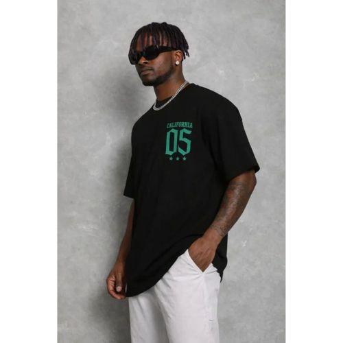 Erkek Baskılı T-Shirt Kısa Kol Bisiklet Yaka Regular Fit Rahat Kalıp Günlük Tişört - Siyah