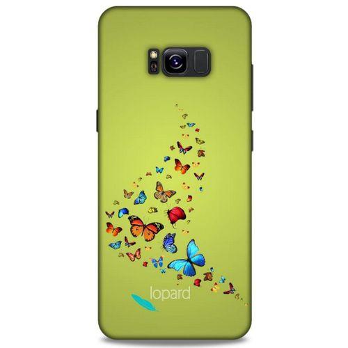 Samsung Galaxy S8 Plus Kılıf Kelebek Etkisi (48) Bumper Kılıf Pembe Yeşil