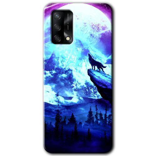 Oppo A54 Kılıf HD Desen Baskılı Arka Kapak + Temperli Cam - Mega Kurt