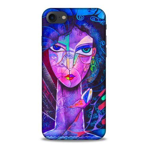 Lopard Apple Iphone 8 Uyumlu Kılıf Sürreal Yüzler ♀ (47) Crystal Flex Kılıf Baskılı