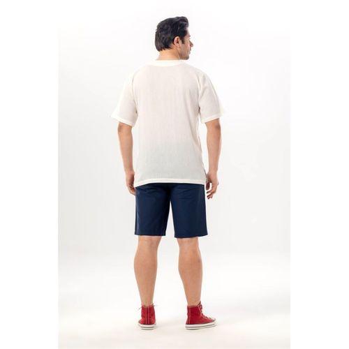 Kısa Kol Şile Bezi Bisiklet Yaka Etnik Erkek Yazlık T-shirt Krem Krm