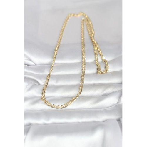 CM 14K Gold Renk Yassı Oval Zincirli Model 60 cm Kadın Kolye