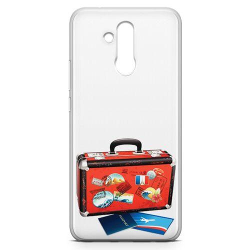 Huawei Mate 20 Lite Kılıf Turistik Valiz Arka Kapak Koruma Desenli Full Koruyucu