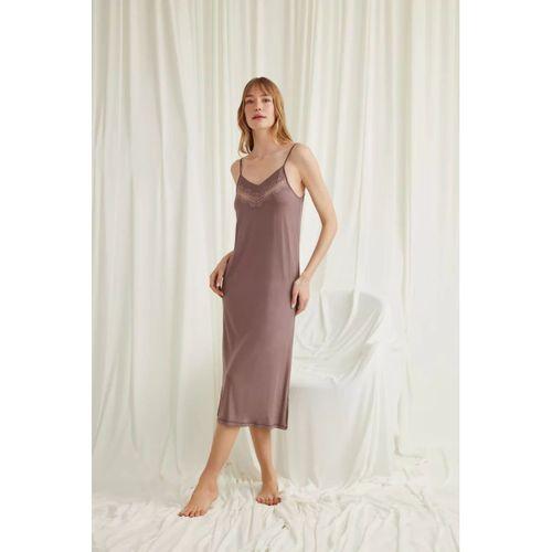 Dekolteli Yakası Ve Kolu Dantelli Sabahlık Takımı