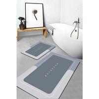 Sihirli Su Emici Banyo Paspası Kaymaz Tabanlı Kare 3,5 Mm 40x60