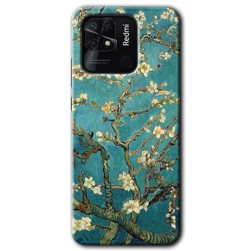 Redmi 10C Kılıf HD Desen Baskılı Arka Kapak - Almond Blossom + Kırılmaz Cam