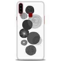 Samsung Galaxy A20S Kılıf HD Baskılı Kılıf - Siyah Daire + Tam Ekran Koruyucu