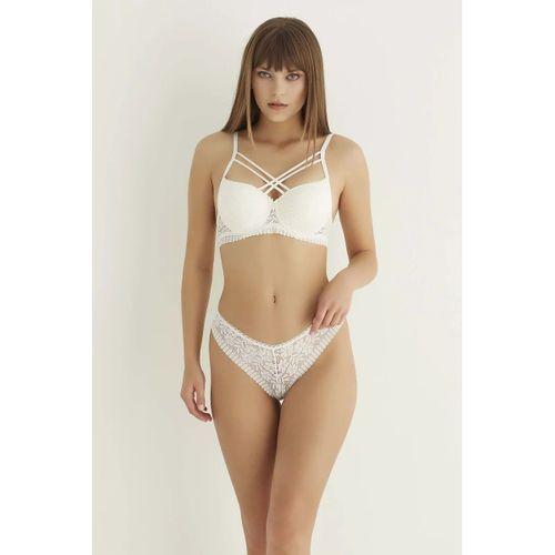 Ekru Destekli Çift Çapraz Dantelli Sütyen Takımı 4307