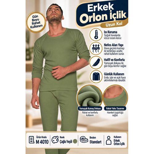 Erkek Orlon İçlik Uzun Kol Çağla Yeşili – Standart Beden – M 4010