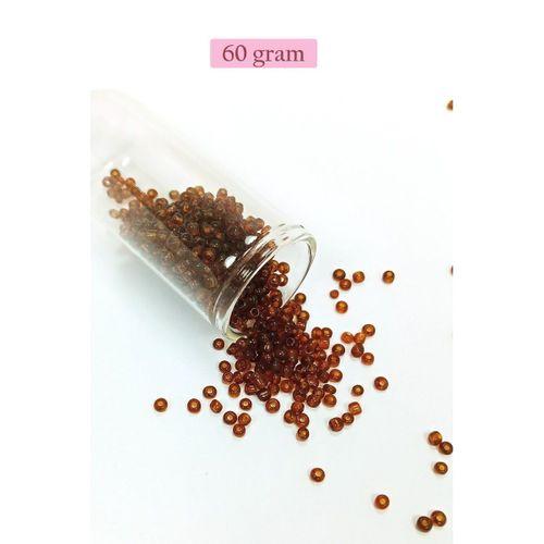 Dökme Cam Kum Boncuk (8/0) 3 mm - 60 Gram - Şeffaf Koyu Kahve - BNC200