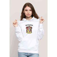 GRIYFFINDOR Baskılı Beyaz Kadın Kapşonlu Sweatshirt