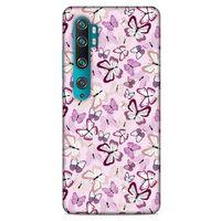 Xiaomi Mi Note 10 Kılıf Kelebek Etkisi (2) Kabı Mor Beyaz