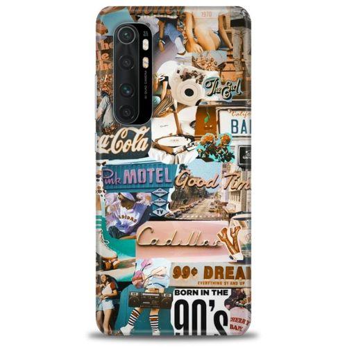 Xiaomi Mi Note 10 Lite Kılıf HD Baskılı Kılıf - Pink Motel + Tam Ekran Koruyucu