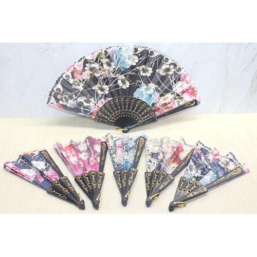 Plastik Çiçek Desenli Yelpaze