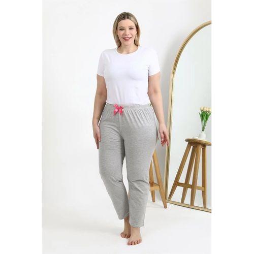 Kadın Pamuklu Büyük Beden Alt Pijama Gri