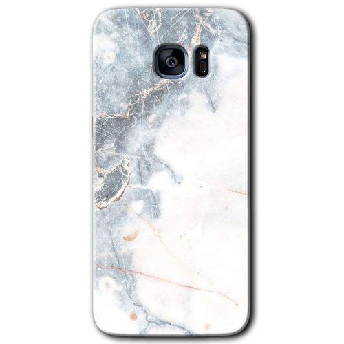 Samsung Galaxy S7 Edge HD Baskılı Kılıf + 9D Tam Ekran Koruyucu - White Marble