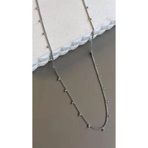 Boncuklu Zincir Kolye - Gümüş