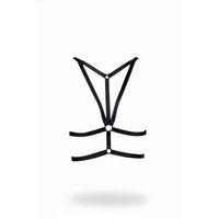 Siyah Göğüs Harness Metal Halka Detaylı Ayarlanabilir Bantlı - Brf163