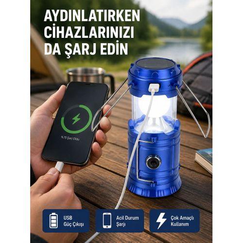 Güneş Enerjili Katlanabilir Kamp Feneri – Usb , Hafif Ve Çok Fonksiyonlu