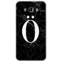 Samsung Galaxy J7 2016 HD Baskılı Kılıf + 9D Tam Ekran Koruyucu - Siyah Mermer Desenli Ö Harf