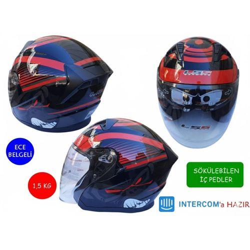 SEVGENT Kask Lss Çenesiz Vizörlü Parlak Siyah (C) Xxl Beden