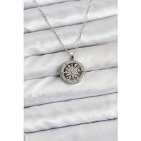 316L Çelik Zincir Gümüş Renk Kutup Yıldızı Kapaklı Model Kadın Kolye