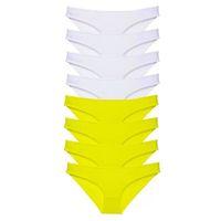 8 Adet Süper Eko Set Likralı Kadın Slip Külot Sarı Beyaz