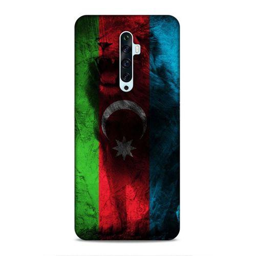 Oppo Reno 2z Uyumlu Kılıf Azarbaijan (35) Fit Design Kılıf Bayrak Aslanlı