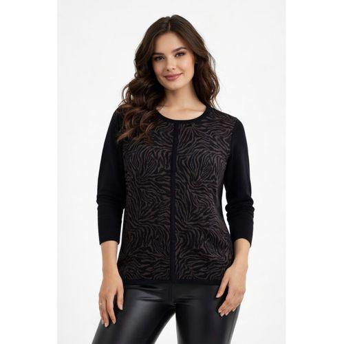 Kadın Zebra Desen Triko Kazak BGL-ST05286