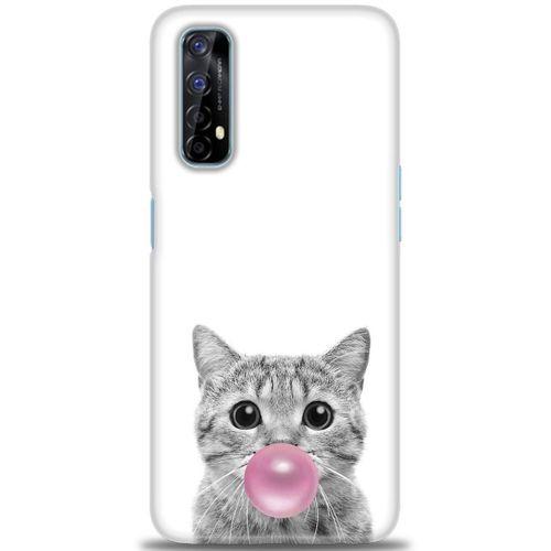 Realme 7 Kılıf HD Baskılı Kılıf - Cat + Tam Ekran Koruyucu