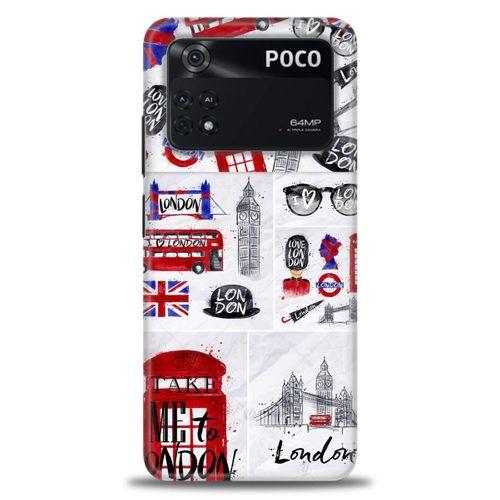 Xiaomi Poco M4 Pro 4G Kılıf HD Baskılı Kılıf - London Set + Tam Ekran Koruyucu