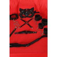 Siyah İçi Tüğlü Maske,kol,bacak,ağız Topu,kırbaç,tasma Set 700939