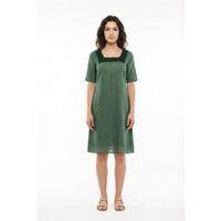 Kısa Kol Cansu Kare Yaka Yazlık Poplin Kısa Elbise Yeşil Ysl