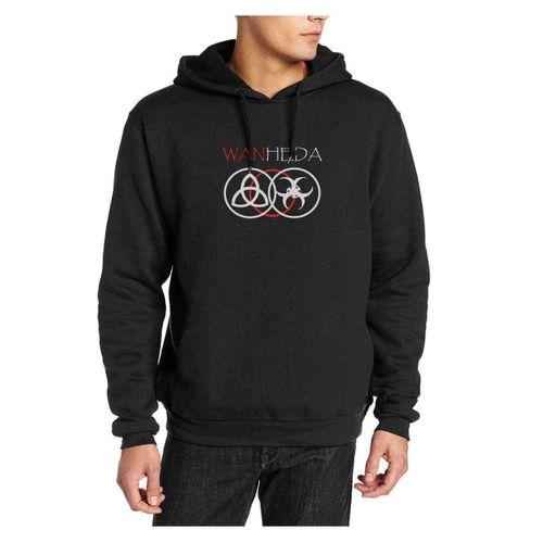 The100 Wanheda Baskılı Siyah Erkek Kapşonlu Sweatshirt