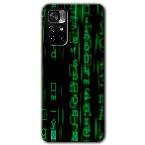 Poco M4 Pro 5G Kılıf HD Desen Baskılı Arka Kapak - Matrix + Kırılmaz Cam