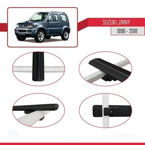 Suzuki Jimny 1998-2018 Arası ile uyumlu Basic Model Ara Atkı Tavan Barı SİYAH 3 ADET