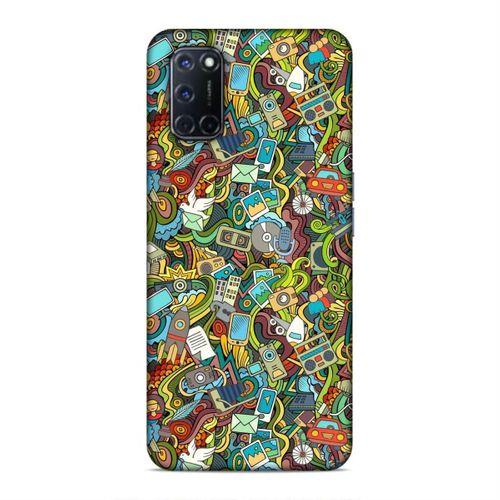 Oppo A92 Kılıf Doodle Bilgisayar Cep Telefonu Arka Kapak Silikon Koruma Full Koruyucu
