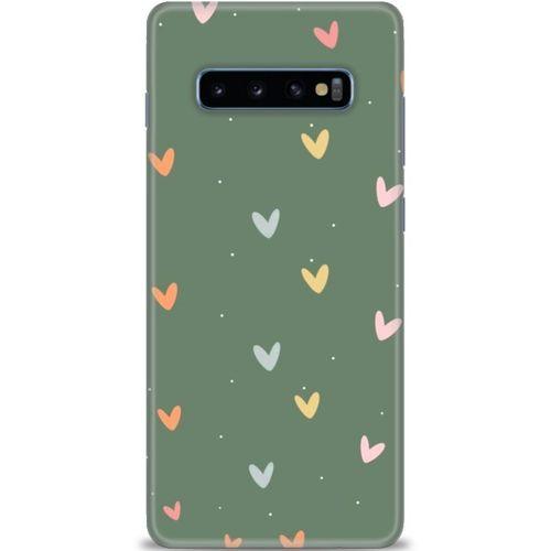 Samsung Galaxy S10 Plus Kılıf HD Baskılı Kılıf - Soft Kalpler + Tam Ekran Koruyucu