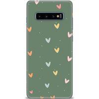 Samsung Galaxy S10 Plus Kılıf HD Baskılı Kılıf - Soft Kalpler + Tam Ekran Koruyucu